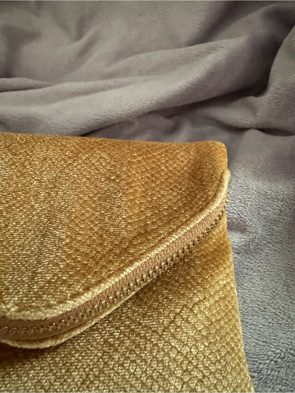 Madison West Gold Velvet Envelope Crossbody/ Clutch - Women Bags